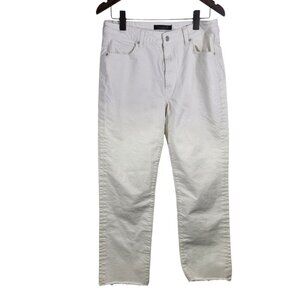 Mavi New York High Rise Straight Leg Jeans Raw Hem Women's Size 31  / 28 ‎ White